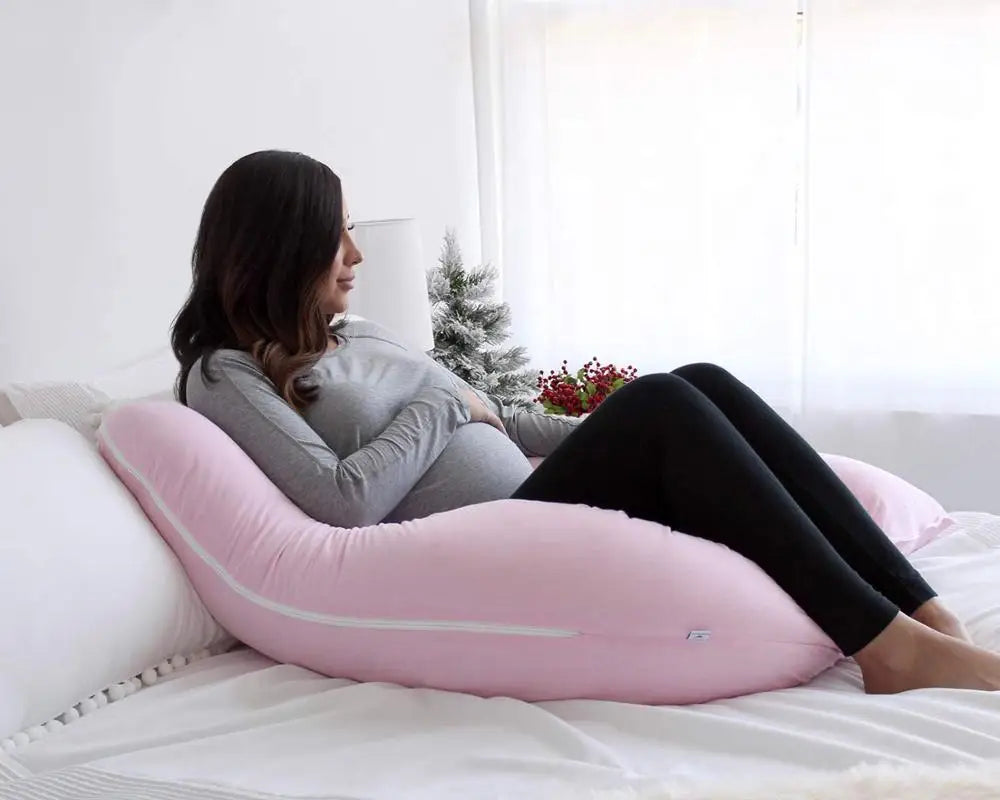 Sleeping Pregnancy Pillow U-Shape Pregnancy Full Body Maternity Pillow Support Detachable Extension with Organic Velvet Cover