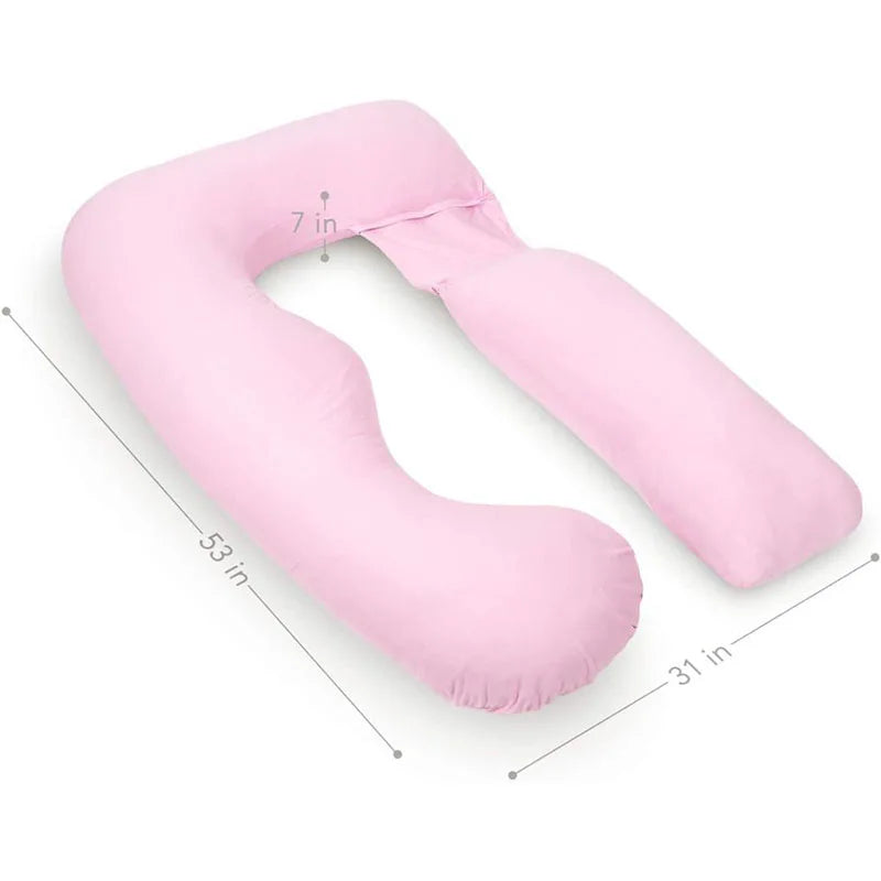 Sleeping Pregnancy Pillow U-Shape Pregnancy Full Body Maternity Pillow Support Detachable Extension with Organic Velvet Cover