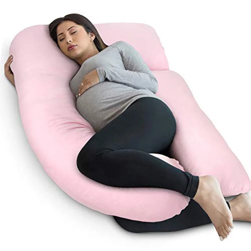 Sleeping Pregnancy Pillow U-Shape Pregnancy Full Body Maternity Pillow Support Detachable Extension with Organic Velvet Cover