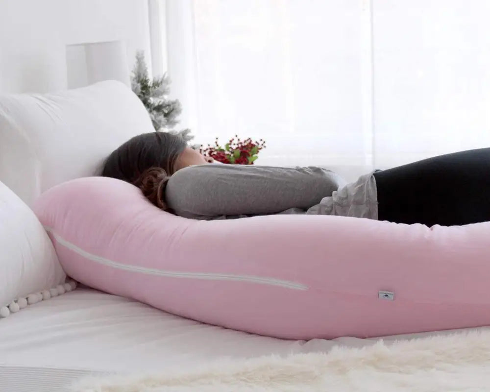Sleeping Pregnancy Pillow U-Shape Pregnancy Full Body Maternity Pillow Support Detachable Extension with Organic Velvet Cover
